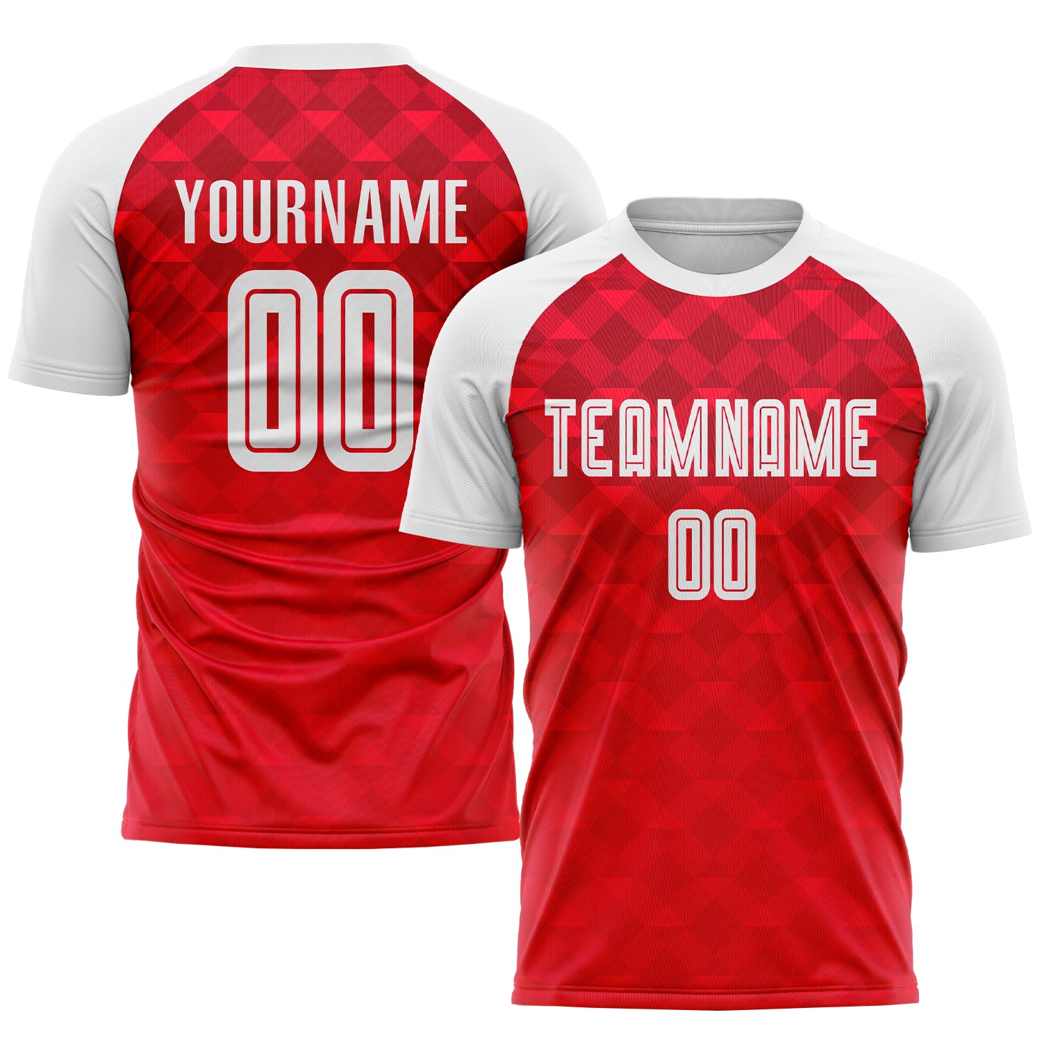 Custom Red White Sublimation Soccer Jersey - Away Uniform for Teams Custom Red White Away Sublimation Soccer Uniform Jersey