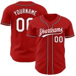 Custom Red Black White Authentic Baseball Jersey Style 8515 - Personalized Team Apparel Custom Red White-Black Authentic