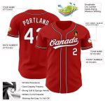 Custom Red Black White Authentic Baseball Jersey Style 8515 - Personalized Team Apparel Custom Red White-Black Authentic