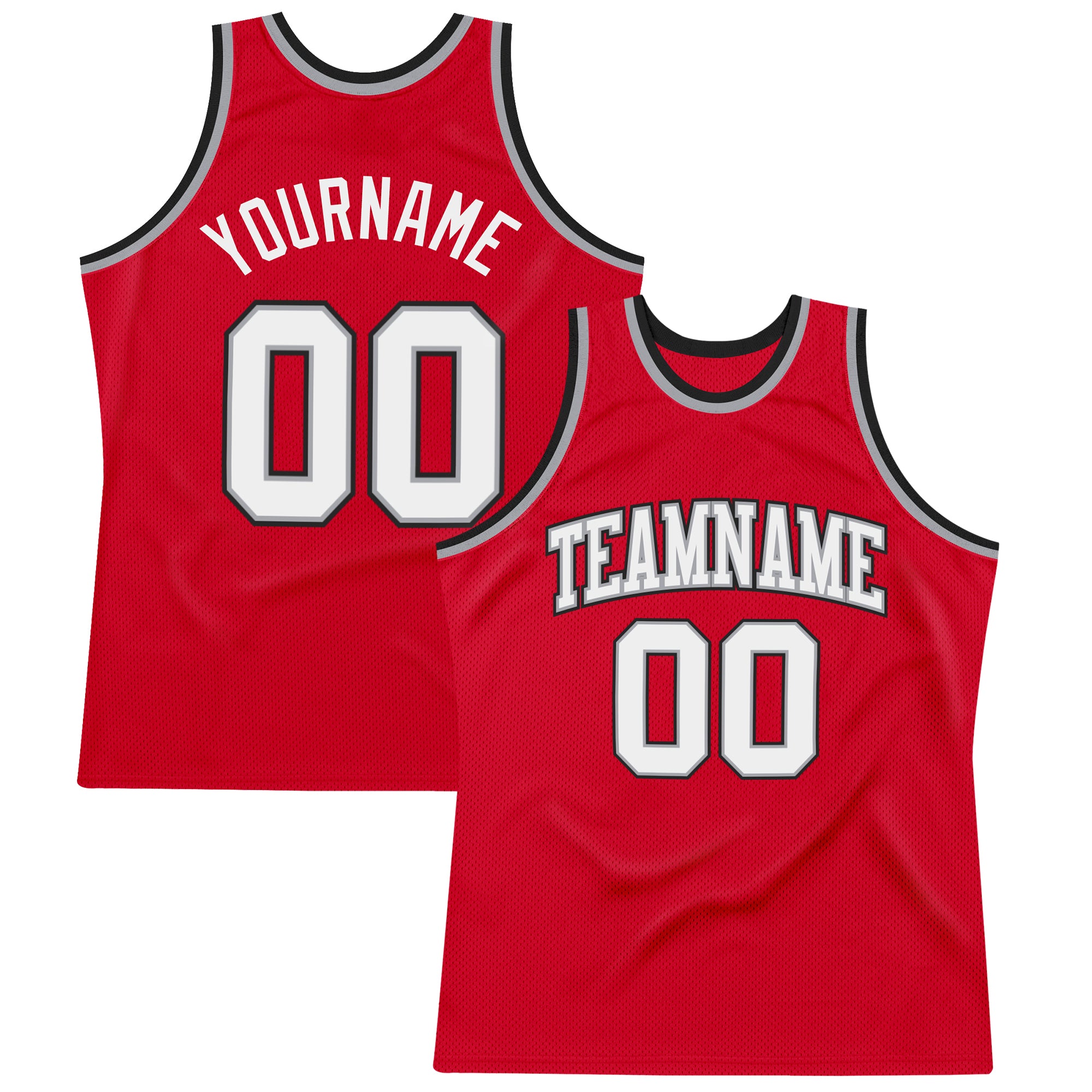 Custom red, white and black throwback basketball jersey