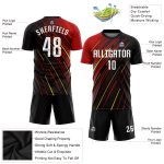 Custom Red Black Gold Soccer Jersey Sublimation Uniform for Teams Custom Red White Black-Gold Sublimation Soccer Uniform
