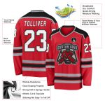 Customizable Red White Black Hockey Jersey for Men and Women Custom Red White-Black Hockey Jersey