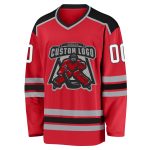 Customizable Red White Black Hockey Jersey for Men and Women Custom Red White-Black Hockey Jersey