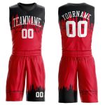 Custom Basketball Jersey Red White Black Round Neck Sublimation Suit Custom Red White-Black Round Neck Sublimation Basketball