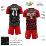 Custom Soccer Uniform Jersey Red White Black Sublimation Style 1768 Custom Red White-Black Sublimation Soccer Uniform Jersey