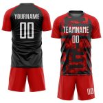 Custom Soccer Uniform Jersey Red White Black Sublimation Style 1768 Custom Red White-Black Sublimation Soccer Uniform Jersey