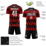 Red White Black Custom Soccer Uniform Jersey Sublimation Style 3416 Custom Red White-Black Sublimation Soccer Uniform Jersey