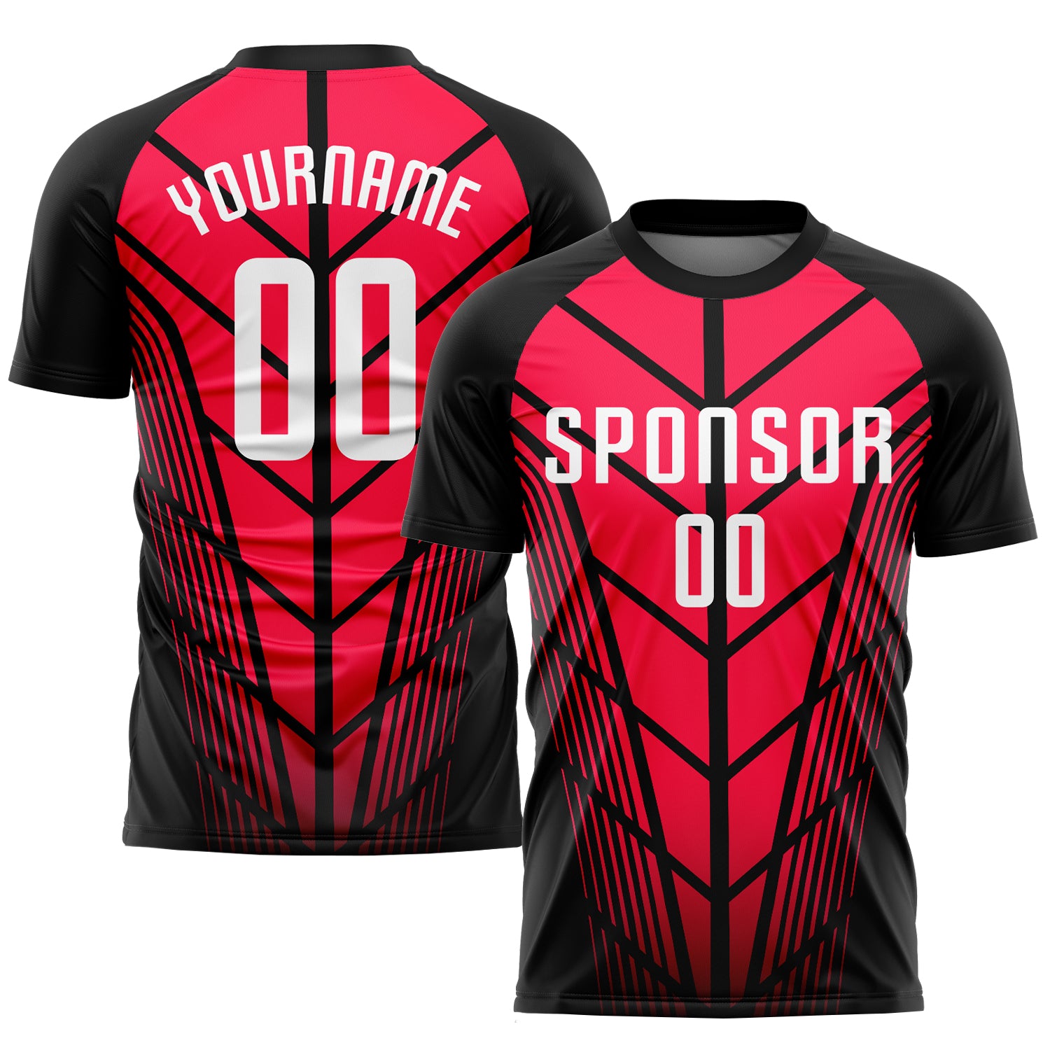 Custom Sublimation Soccer Jersey Red White Black Style 3776 for Team Wear Custom Red White-Black Sublimation Soccer Uniform