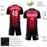 Custom Sublimation Soccer Jersey Red White Black Style 3776 for Team Wear Custom Red White-Black Sublimation Soccer Uniform