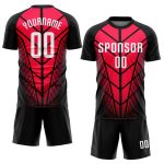 Custom Sublimation Soccer Jersey Red White Black Style 3776 for Team Wear Custom Red White-Black Sublimation Soccer Uniform
