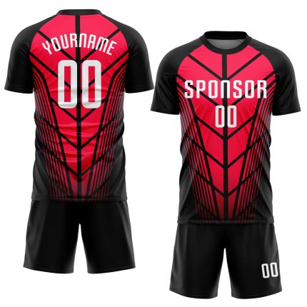 Custom Sublimation Soccer Jersey Red White Black Style 3776 for Team Wear Custom Red White-Black Sublimation Soccer Uniform