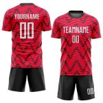 Custom Soccer Uniform Jersey Red White Black Sublimation Style 4027 Custom Red White-Black Sublimation Soccer Uniform Jersey