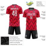 Custom Soccer Uniform Jersey Red White Black Sublimation Style 4027 Custom Red White-Black Sublimation Soccer Uniform Jersey