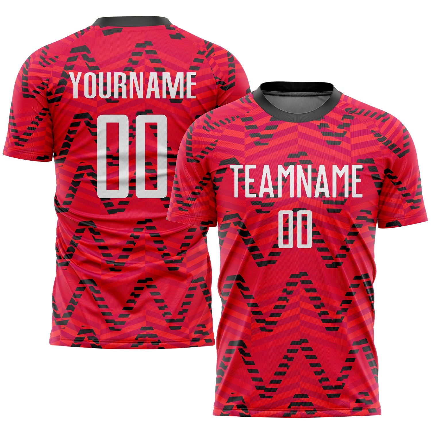 Custom Soccer Uniform Jersey Red White Black Sublimation Style 4027 Custom Red White-Black Sublimation Soccer Uniform Jersey