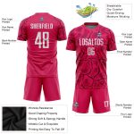 Custom Sublimation Soccer Uniform Jersey Red White Black Style 5967 Custom Red White-Black Sublimation Soccer Uniform Jersey