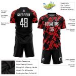 Custom Sublimation Soccer Jersey Red White Black Style 8282 Custom Red White-Black Sublimation Soccer Uniform Jersey Style
