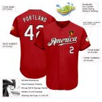 Authentic Custom Red White Brown Baseball Jersey for Men and Women Custom Red White-Brown Authentic Baseball Jersey