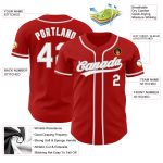 Custom Authentic Baseball Jersey Red White Gray Style 9654 for Men and Women Custom Red White-Gray Authentic Baseball Jersey