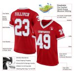 Custom Authentic Football Jersey - Red White Gray Mesh Throwback Design Custom Red White-Gray Mesh Authentic Throwback Football