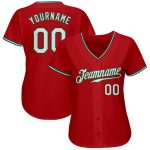 Custom Baseball Jersey Red White Kelly Green Authentic Style 8174 Custom Red White-Kelly Green Authentic Baseball Jersey
