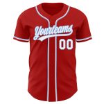 Custom Authentic Baseball Jersey in Red, White, and Light Blue Custom Red White-Light Blue Authentic Baseball Jersey
