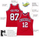 Custom Red White Navy Throwback Basketball Jersey - Authentic Style Custom Red White-Navy Authentic Throwback Basketball