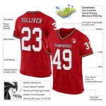 Custom Red White Orange Throwback Football Jersey Mesh Authentic Design Custom Red White-Orange Mesh Authentic Throwback