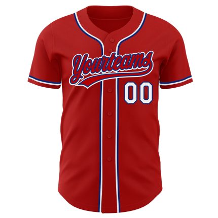Custom Red White Royal Baseball Jersey - Authentic Style 4344 Custom Red White-Royal Authentic Baseball Jersey Style 4344