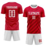 Custom Red White Soccer Jersey Sublimation Uniform, Style 6182 - Team Sports Apparel Custom Red White Sublimation Soccer