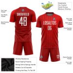 Custom Sublimation Soccer Jersey Red White Style 6568 - Personalized Sports Uniform Custom Red White Sublimation Soccer Uniform