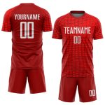 Custom Sublimation Soccer Jersey Red White Style 6568 - Personalized Sports Uniform Custom Red White Sublimation Soccer Uniform
