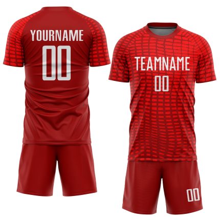 Custom Sublimation Soccer Jersey Red White Style 6568 - Personalized Sports Uniform Custom Red White Sublimation Soccer Uniform