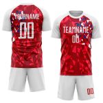 Custom Red White Soccer Uniform Jersey Sublimation Style 7577 - Performance Sportswear Custom Red White Sublimation Soccer