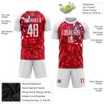 Custom Red White Soccer Uniform Jersey Sublimation Style 7577 - Performance Sportswear Custom Red White Sublimation Soccer