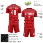 Custom Soccer Uniform Jersey Red White Sublimation Style 7609 - Performance Apparel for Teams Custom Red White Sublimation