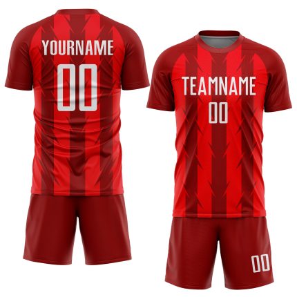 Custom Sublimation Soccer Jersey Red White Style 7919 - High-Quality Athletic Uniform Custom Red White Sublimation Soccer