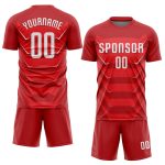 Custom Soccer Uniform Jersey Red White Sublimation Style 8098 - Personalized Athletic Wear Custom Red White Sublimation Soccer