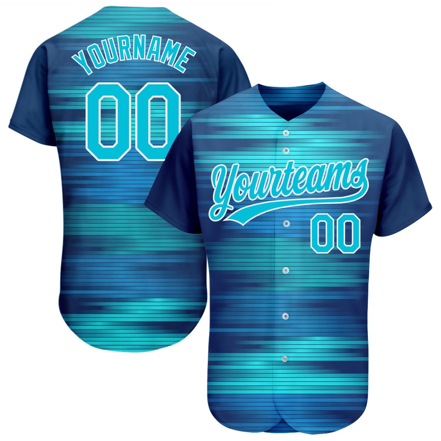 Custom Royal Aqua Blue-White 3D Pattern Design Authentic Baseball Jersey Royal Aqua Blue-White 3D Pattern Authentic Baseball Jersey - Custom Design Custom Royal Aqua Blue-White 3D Pattern Design
