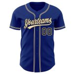Royal Black-City Cream Authentic Baseball Jersey - Custom Design Custom Royal Black-City Cream Authentic Baseball Jersey