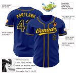 Custom Black Gold Authentic Baseball Jersey - Personalized Royal Design Custom Royal Black-Gold Authentic Baseball Jersey