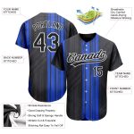 Custom Black White 3D Pattern Authentic Baseball Jersey - Style 7877 Custom Royal Black-White 3D Pattern Design Authentic