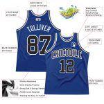 Custom Black White Throwback Basketball Jersey - Authentic Design Custom Royal Black-White Authentic Throwback Basketball