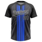 Royal Black White Unisex Softball Jersey - Custom Two-Button Style 9992 Custom Royal Black-White Two-Button Unisex Softball
