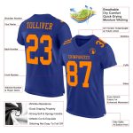 Custom Blaze Orange Mesh Football Jersey - Authentic Custom Design Custom Royal Blaze Orange Mesh Authentic Football Jersey