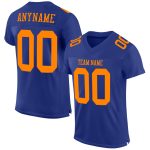 Custom Blaze Orange Mesh Football Jersey - Authentic Custom Design Custom Royal Blaze Orange Mesh Authentic Football Jersey