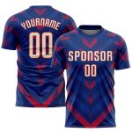 Custom Royal Red Soccer Jersey - Personalized Sublimation Uniform Custom Royal Cream-Red Sublimation Soccer Uniform Jersey