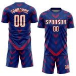 Custom Sublimation Soccer Jersey Royal Cream-Red Style 6838 - Personalized Uniform Custom Royal Cream-Red Sublimation Soccer