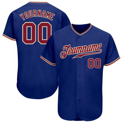 Royal Crimson-City Cream Authentic Baseball Jersey Custom Design for Sports Fans Custom Royal Crimson-City Cream Authentic