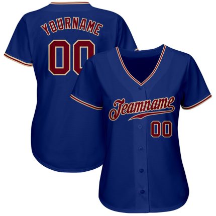 Royal Crimson-City Cream Authentic Baseball Jersey Custom Design for Sports Fans Custom Royal Crimson-City Cream Authentic