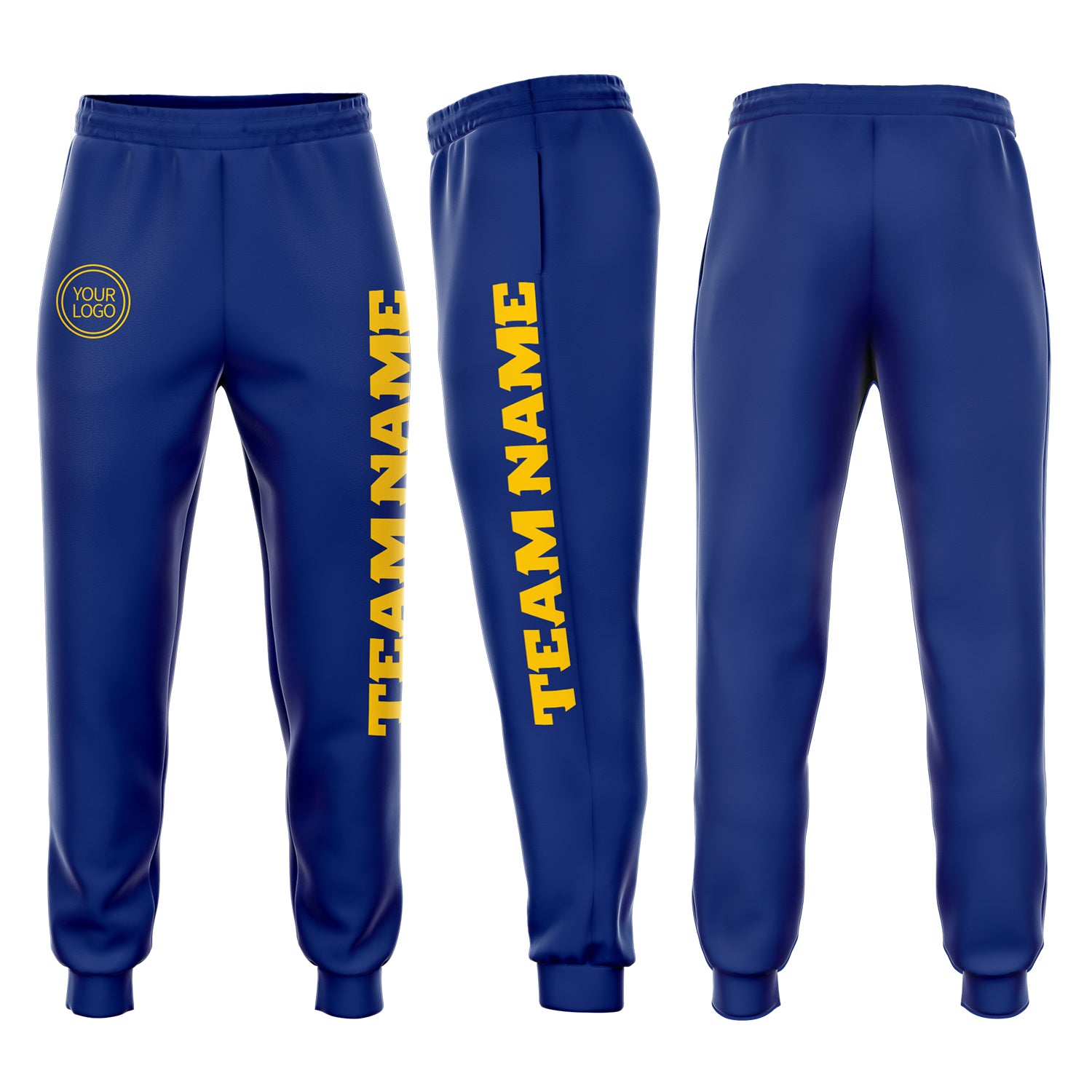Royal Gold Custom Fleece Joggers Sweatpants for Men and Women Custom Royal Gold Fleece Jogger Sweatpants